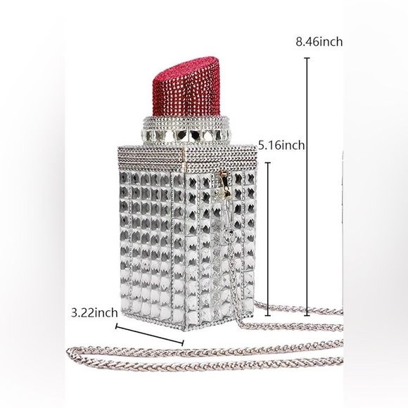 💄Lipstick Shape Rhinestone Crystal Handbag💄NWT - Picture 12 of 12
